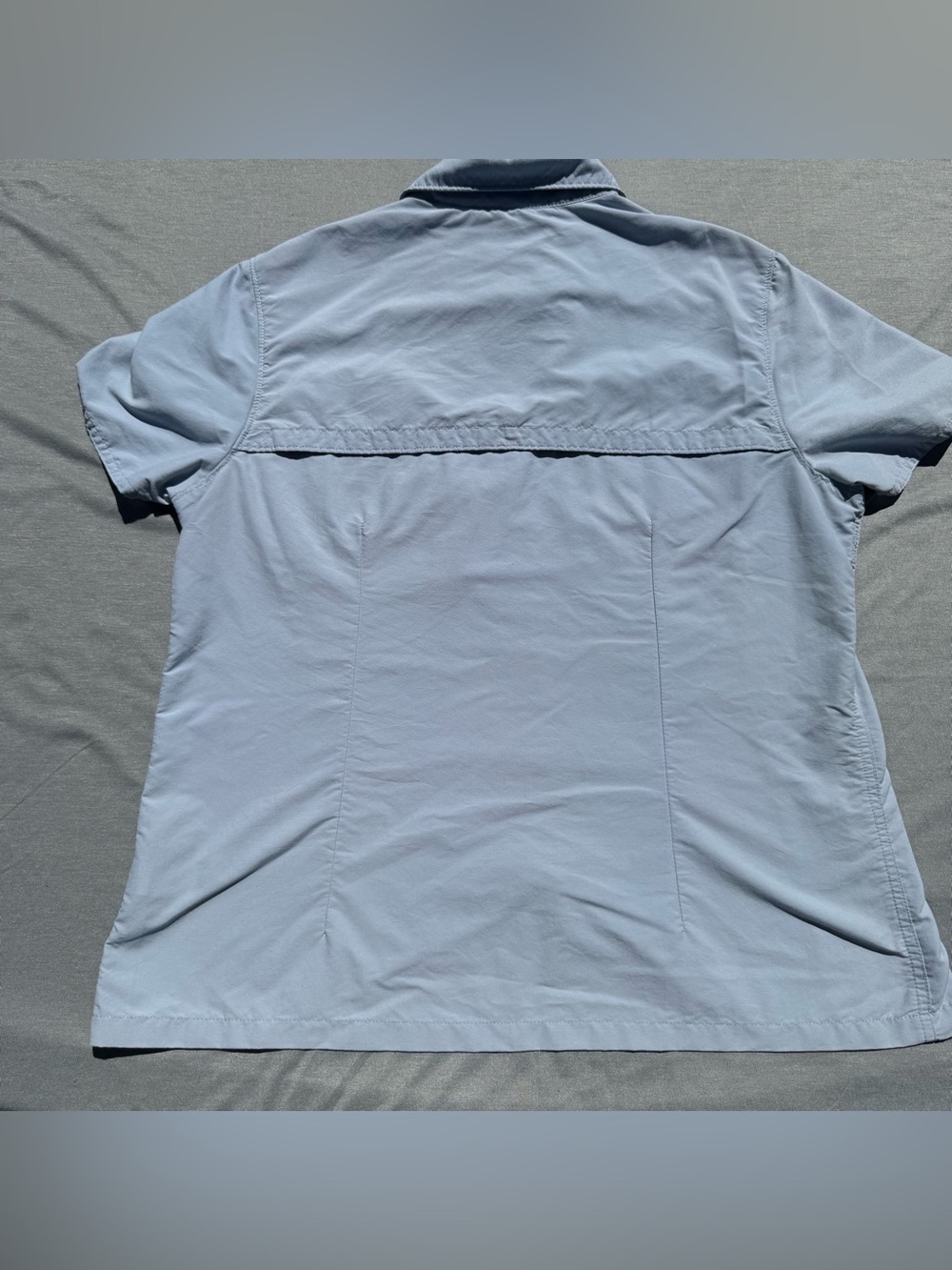 LL Bean Shirt Womens L - blue Button Up Outdoors Fishing Vented Hiking Camping - Picture 2 of 12